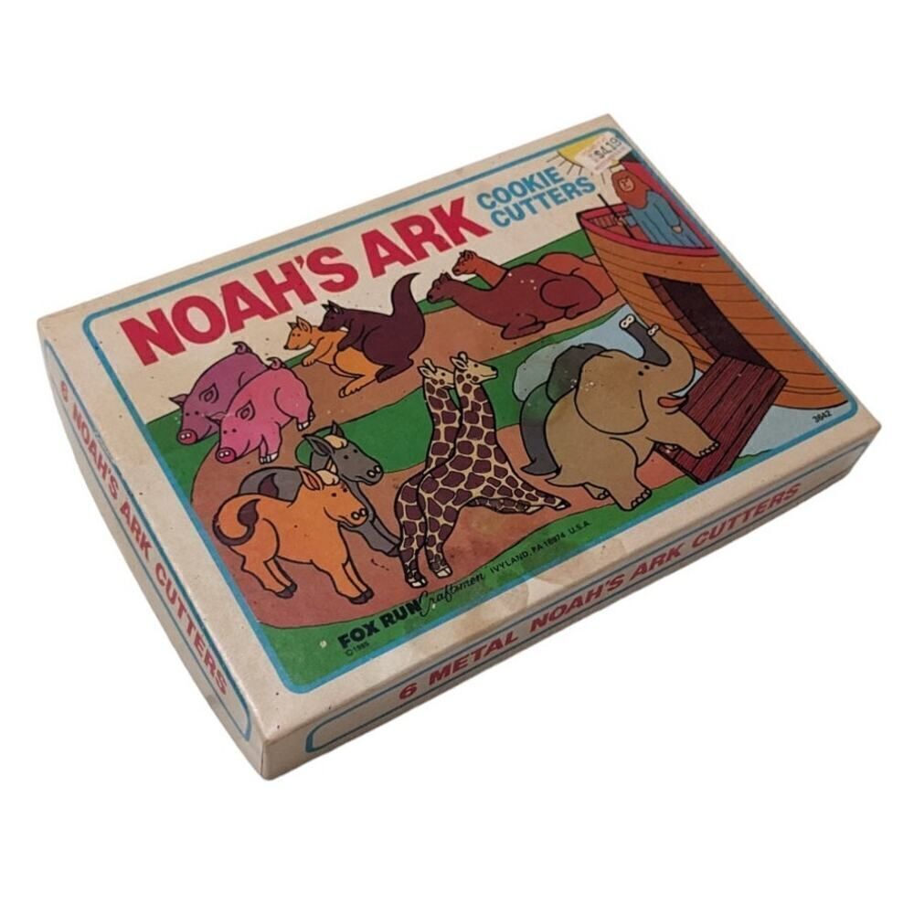 Noah’s Ark Metal Cookie Cutter Set‎ Vintage 1985 Fox Run Craftsmen Baked Good